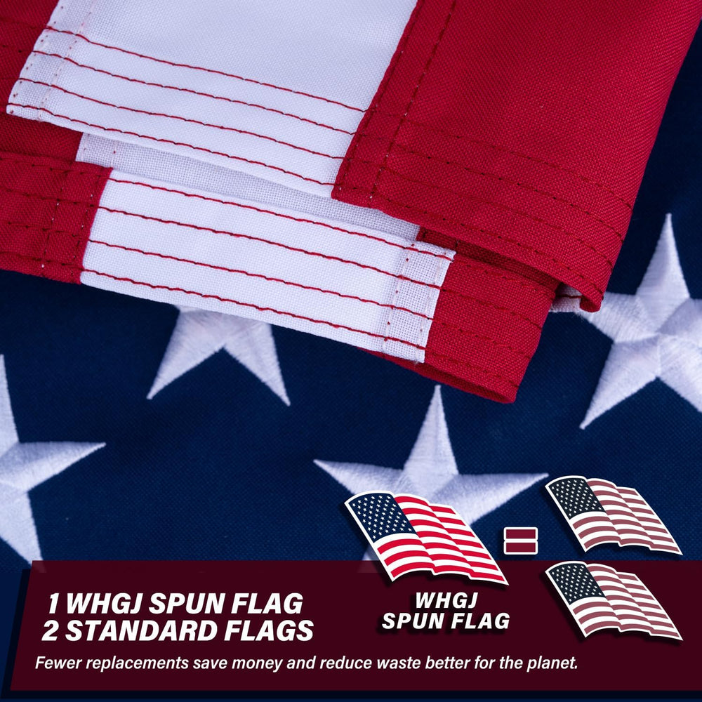 American Flag 4x6 ft for Outside, TearProof Series Spun Polyester US Flags Ul...
