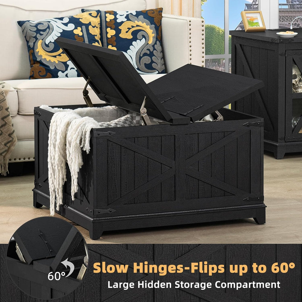 Joaxswe Farmhouse Coffee Table Set 3, End Table and Coffee Table
