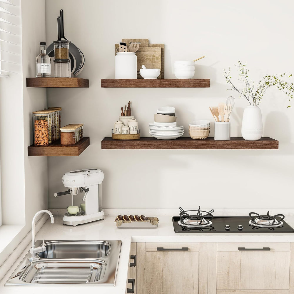 Vivelove Walnut Floating Shelves for Wall 12 Inch Deep, 36" X 12" X...