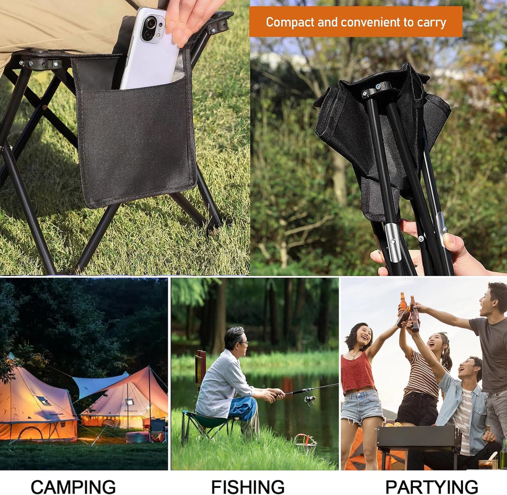 2 Pairs Camping Stool, 13 InchLightweight Folding Camping Chair, Lightweight ...