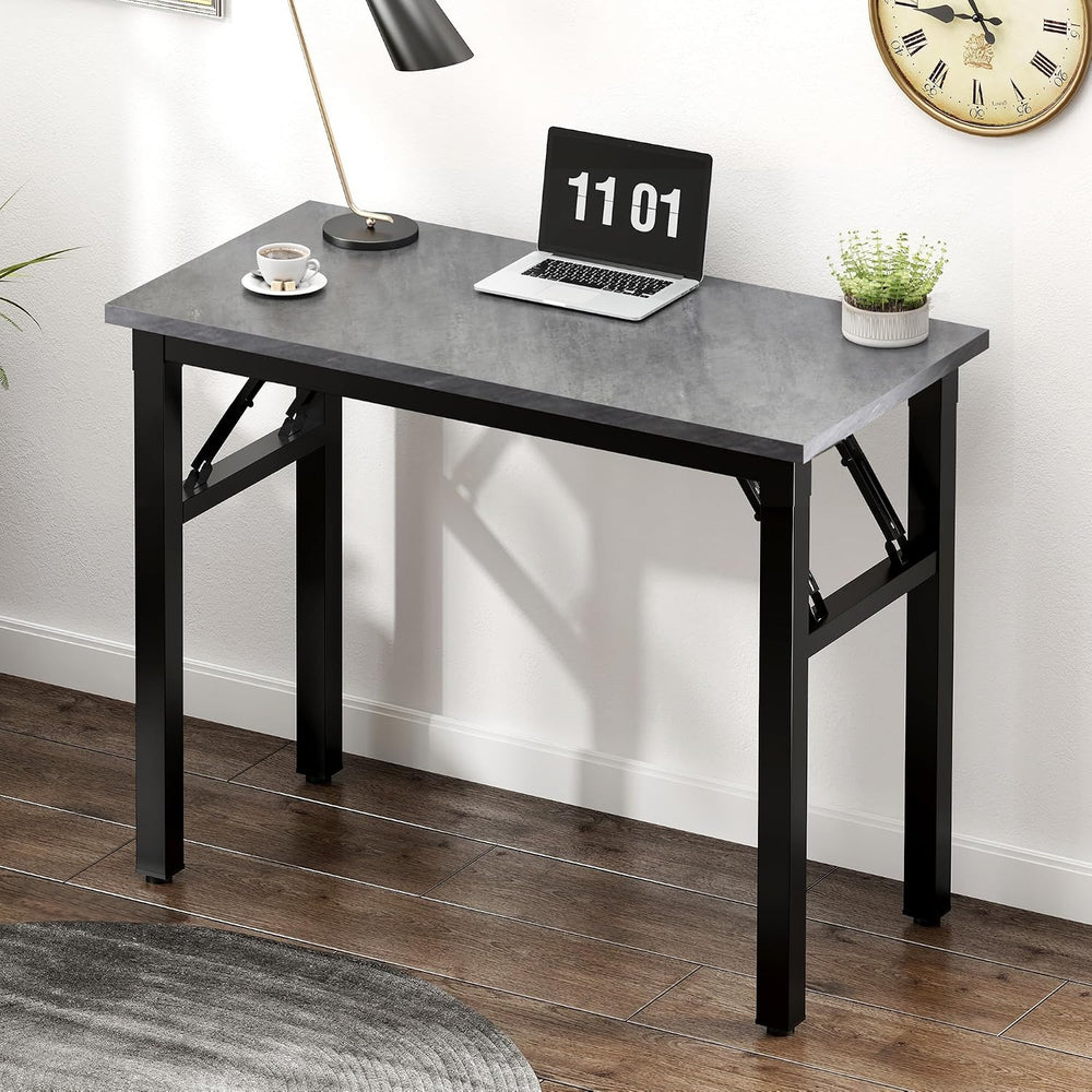 Need Small Folding Computer Desk, 31.5 Inch Writing Table, Grey