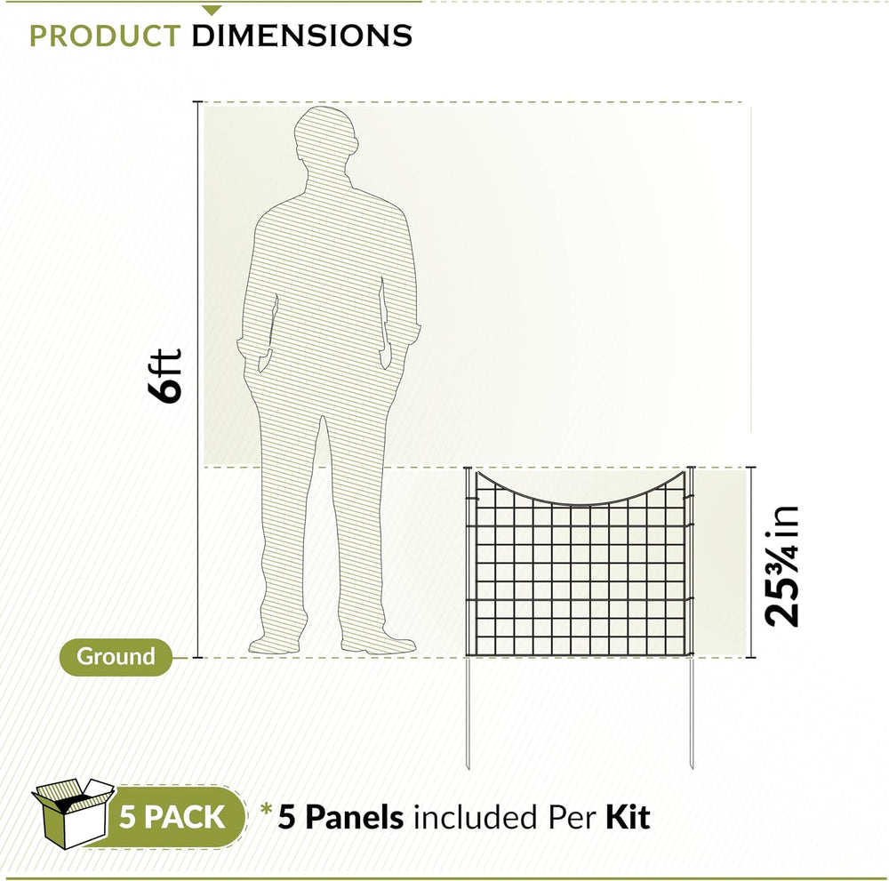 Zippity 25in H Black Metal Fence, DIY Fence Kit