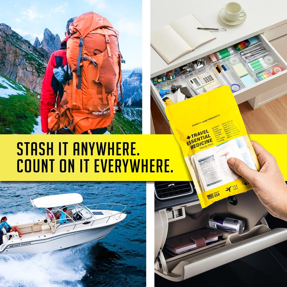 EVERLIT CARE Travel Essential Medicine First Aid Kit I Bonus Medical Supplies...