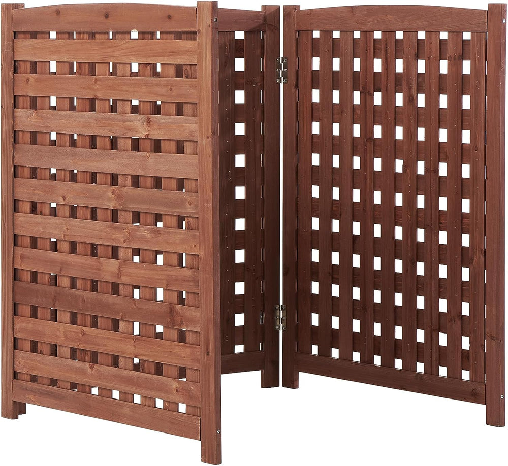 Knocbel Privacy Screen Solid Wood Decorative Fences Air Conditioner Fence Tra...