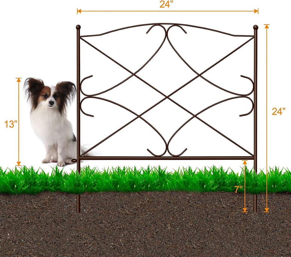 AMAGABELI GARDEN & HOME 5 Panels Decorative Garden Fence 24in(H) x10ft(L)...