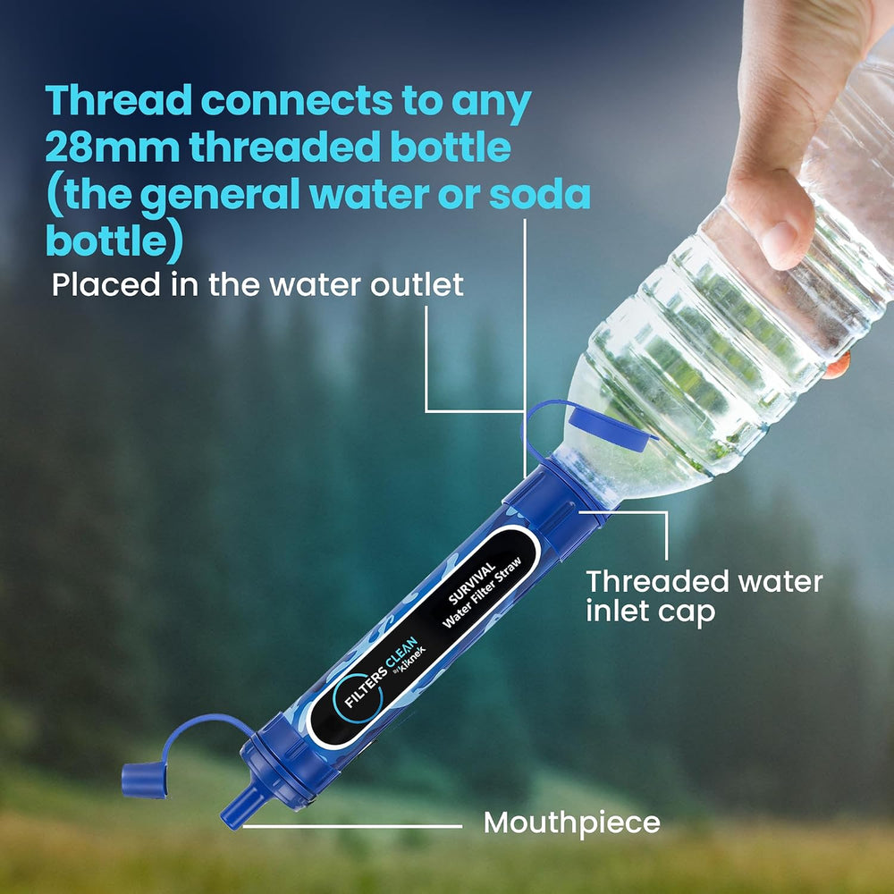 Filters-Clean Survival Water Filter Straw, 0.1 Micron Water Purifier 2 Pack