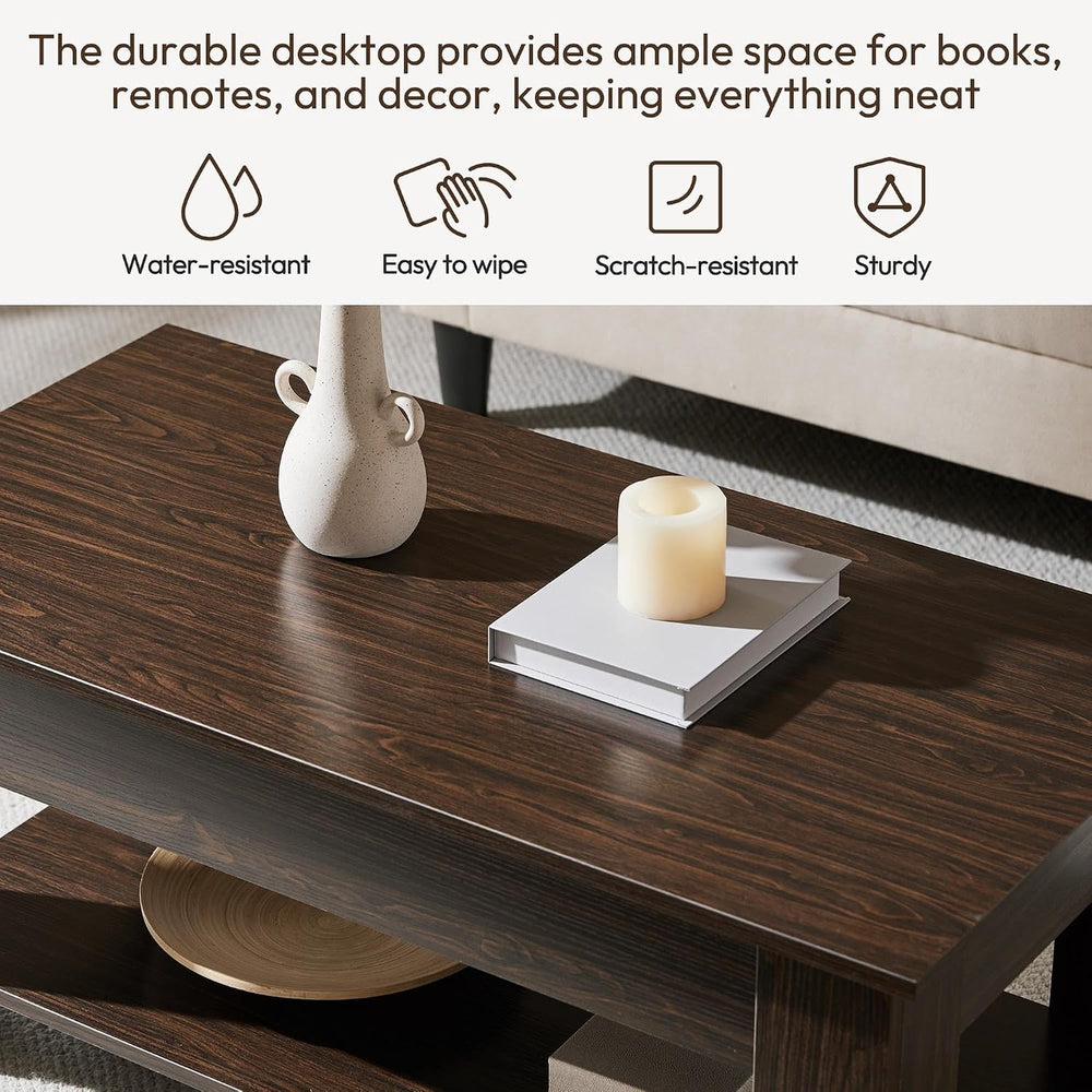 Yaheetech Lift Top Coffee Table with Hidden Storage & Shelf, Espresso,38....