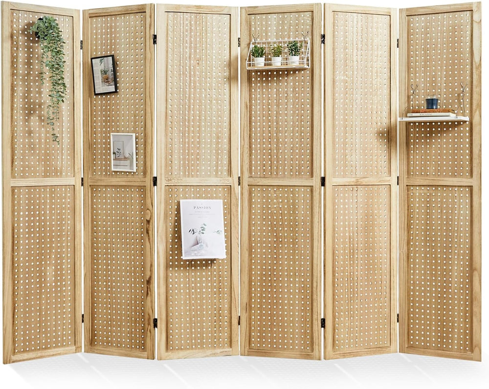 Pegboard Display, 5.6Ft Portable Freestanding Wall Organizer Wooden Room Divi...