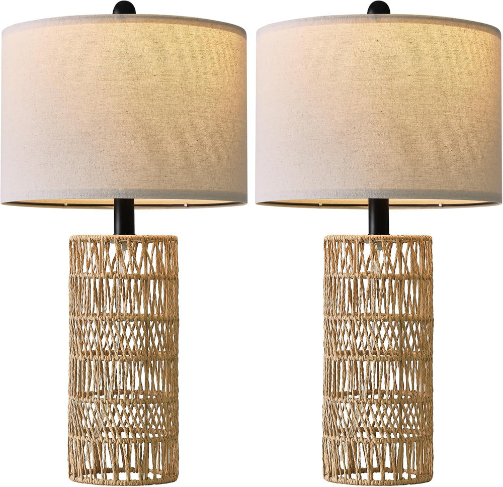 OYEARS 22.5" Boho Table Lamps Set of 2 for Living Room, Bedside Lamp for...