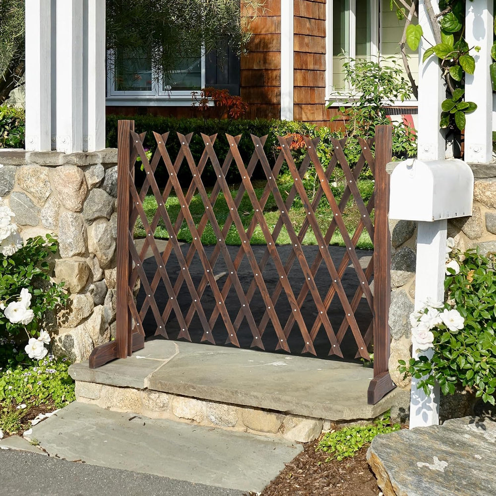 VINGLI 2 Packs Extendable Garden Fence, 27.55 Inch Tall Freestanding Accordio...
