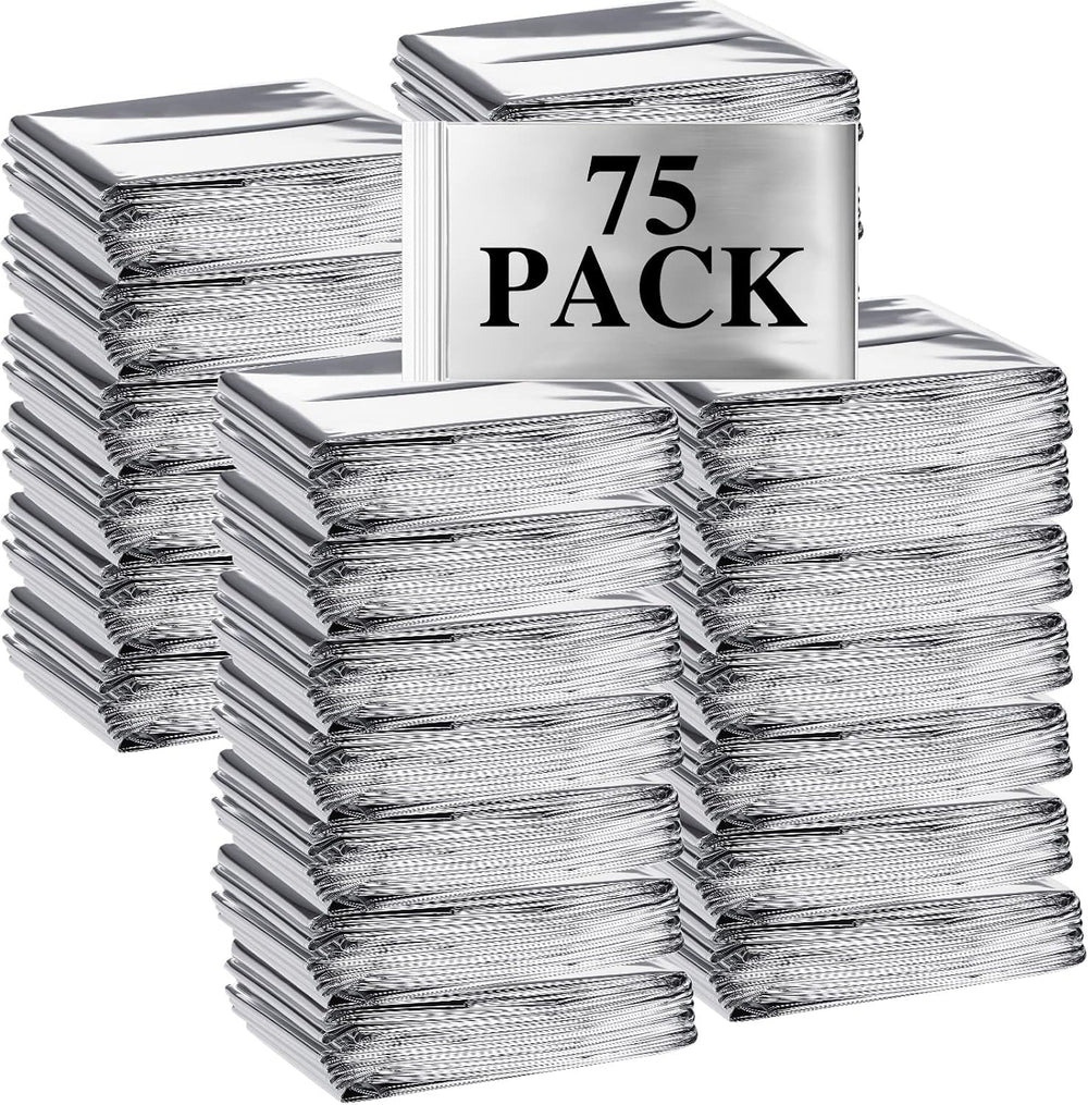 Macarrie 75 Pack Emergency Blankets, Thermal Space for Survival