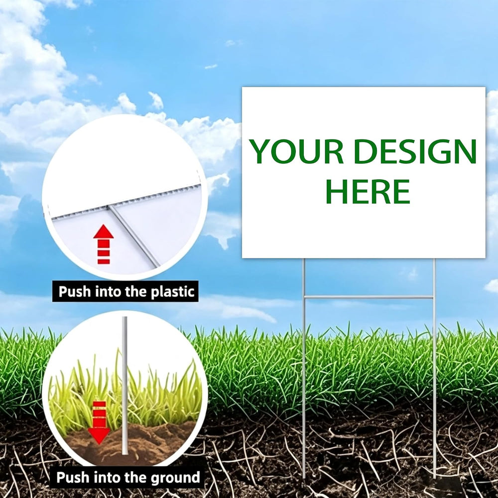 20-Pack 17"x13" Blank Yard Signs with Stakes, Corrugated Plastic