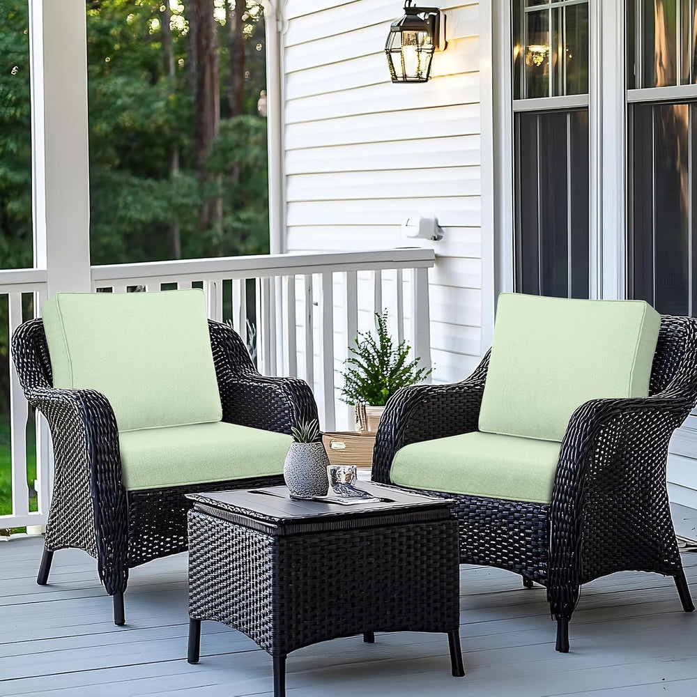 Outdoor Deep Seat Cushion Set 22x24 Inch, Water-Repellent & Fade-Resistan...