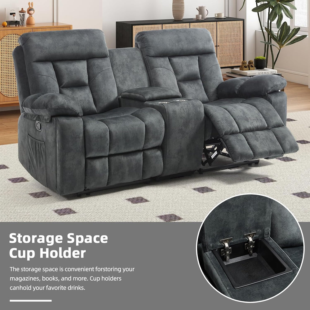 EBELLO 2 Pieces Recliner Sofa Couch Furniture Set, Overstuffed Reclining Love...