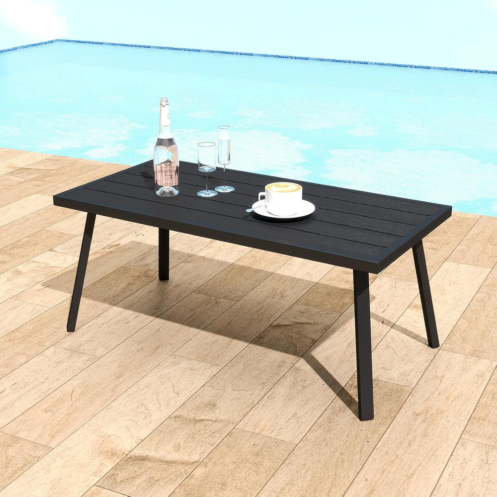 Helios&Hestia Small Rectangle Iron Outdoor Coffee Side End Table for Pati...