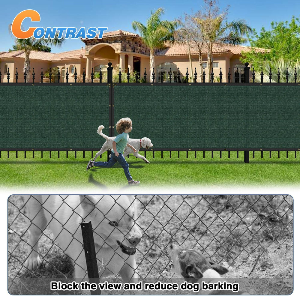 TANG 4' x 50' Privacy Fence Screen Green Shade Cloth with Grommets, C...
