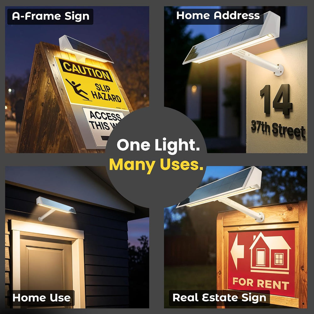 Brighticonic Solar Sign Lights Outdoor White – LED Solar Sign Light for House...