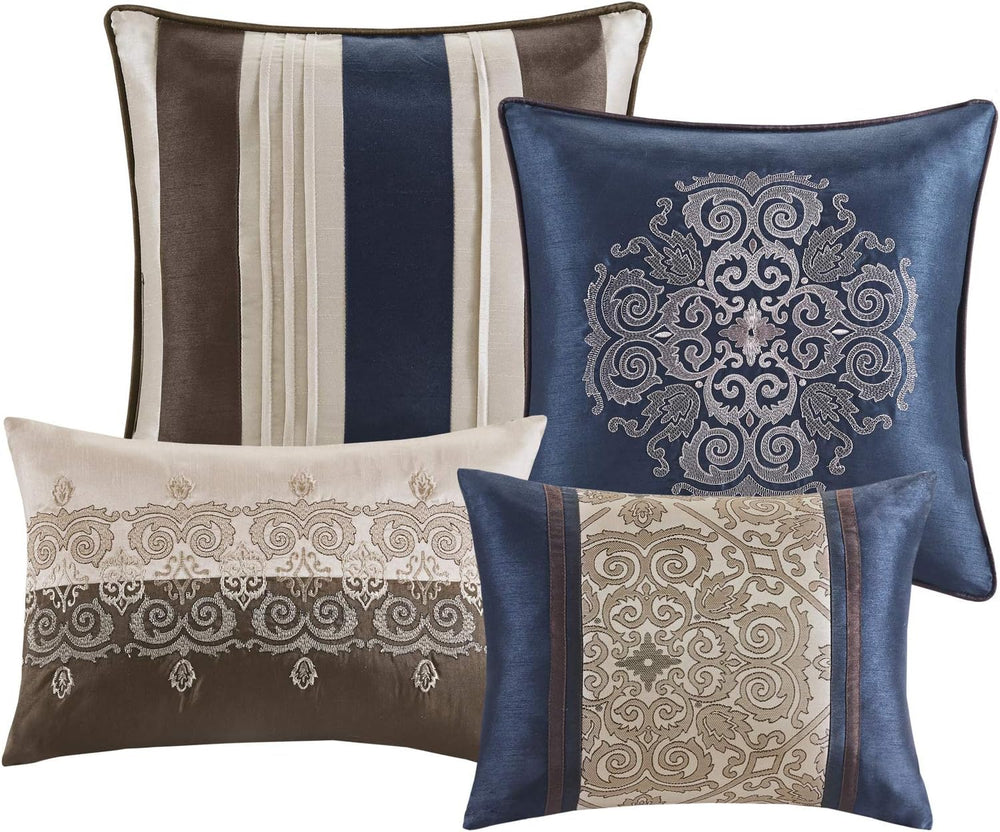 Madison Park Essentials Queen Comforter Set, 24 Piece Room in a Bag Navy