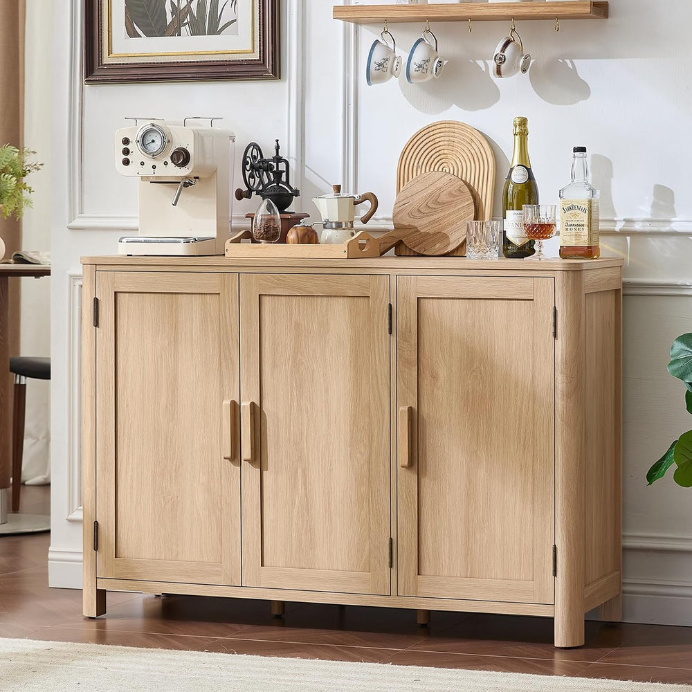 Joaxswe Sideboard Buffet Cabinet with Storage, 46" Arc-Shaped Credenza
