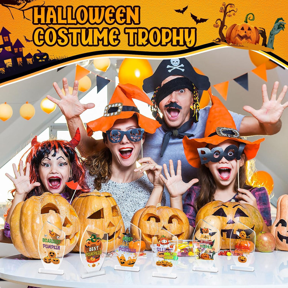 Pinkunn 6 Pcs 7.3'' Acrylic Halloween Trophy Awards