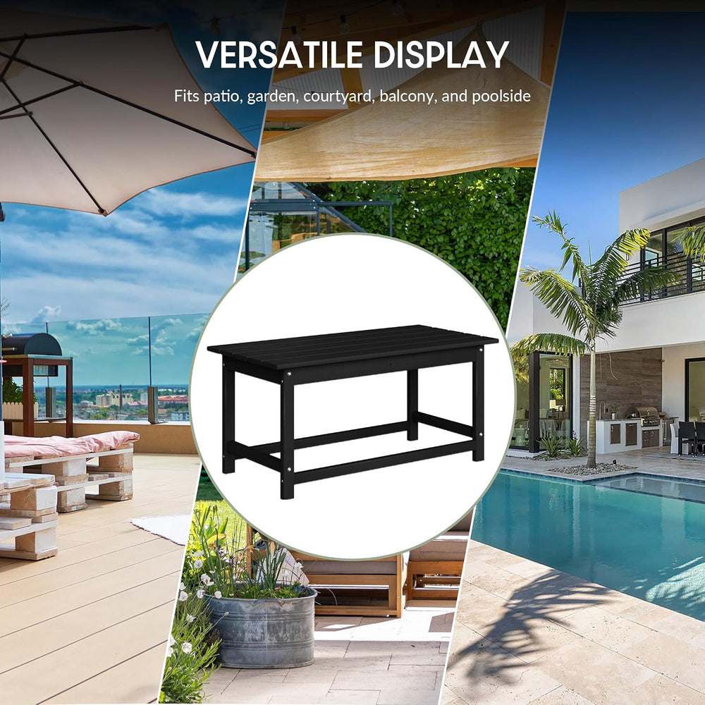 WestinTrends Malibu Outdoor Poly Coffee Table, 35.25" x 17.5", Dark...