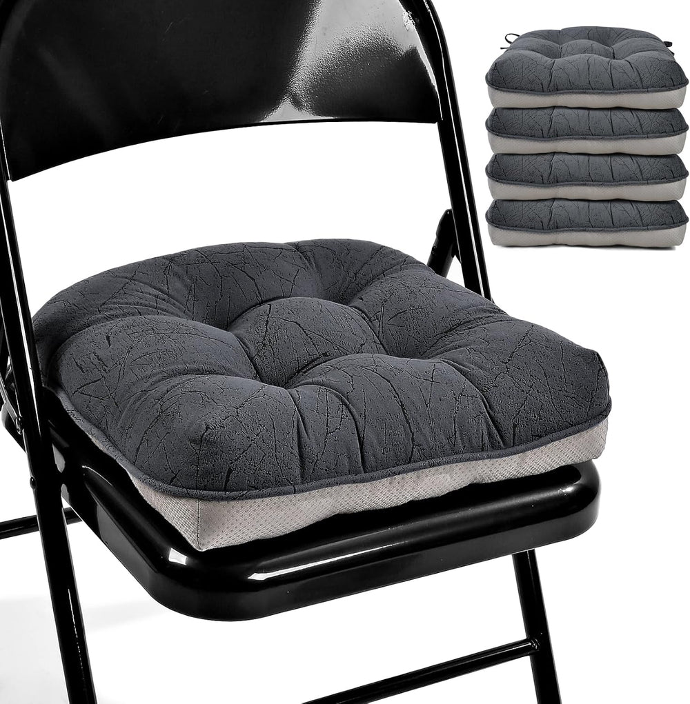 Chair Cushions for Dining Chairs & Folding Chairs Set of 4, Marble Patter...