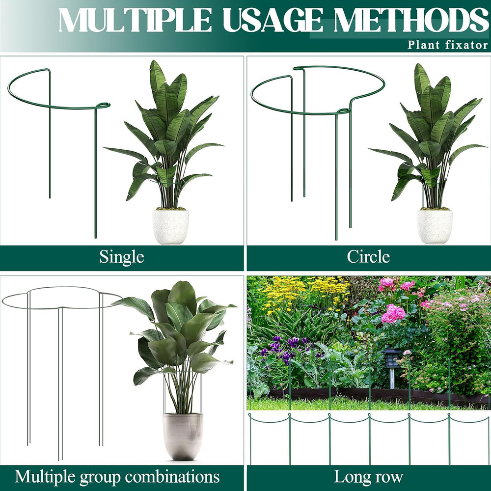 6-Pack 38.7” Plant Support Stakes, Steel Plant Cage & Peony Tomato Hydran...