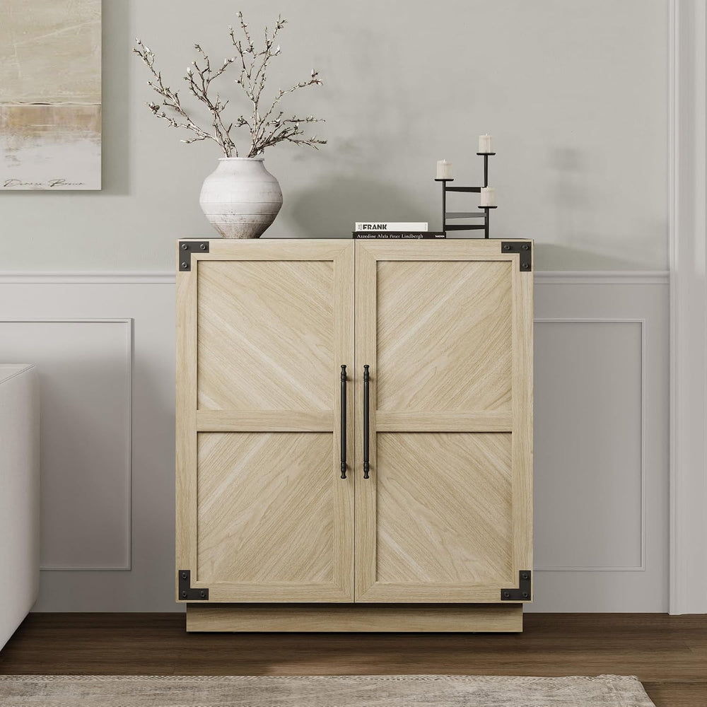 SICOTAS Modern Industrial Sideboard Buffet Cabinet with 2 Doors, Credenza