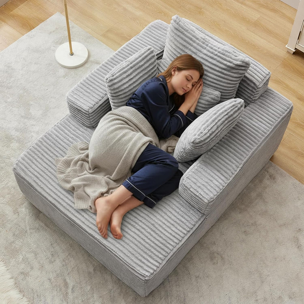 Boneless Couch Chaise Lounge Chair, 54" Oversized Cloud Sofa with Deep S...