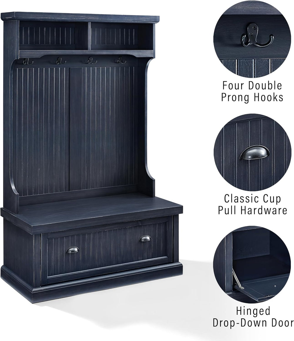 Crosley Furniture Seaside Hall Tree, Shoe Rack Bench
