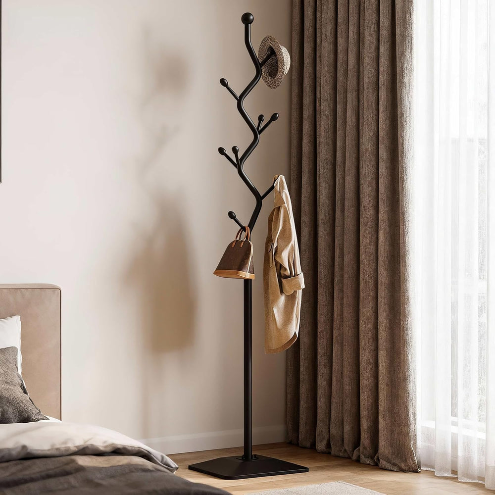 8-Hook Metal 68.8in Freestanding Coat Rack Stand, Coat Tree