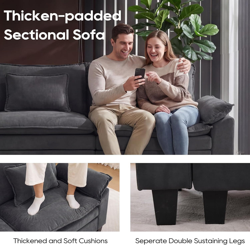 URRED Oversized Modular Sectional Sofa,Dark Gray:122" U Shaped