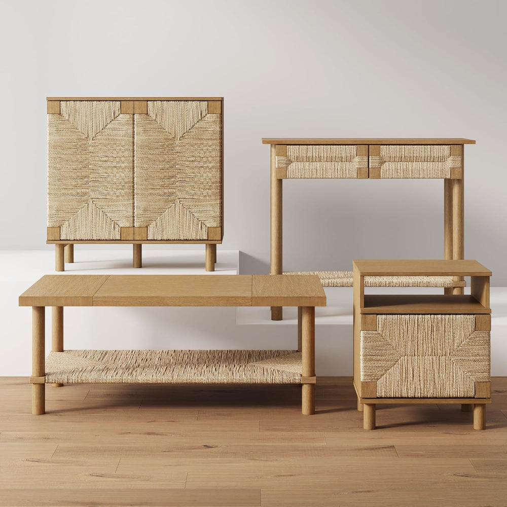 Nathan James Beacon Wood Nightstand, Bohemian Accent Table or Sofa Side Table...