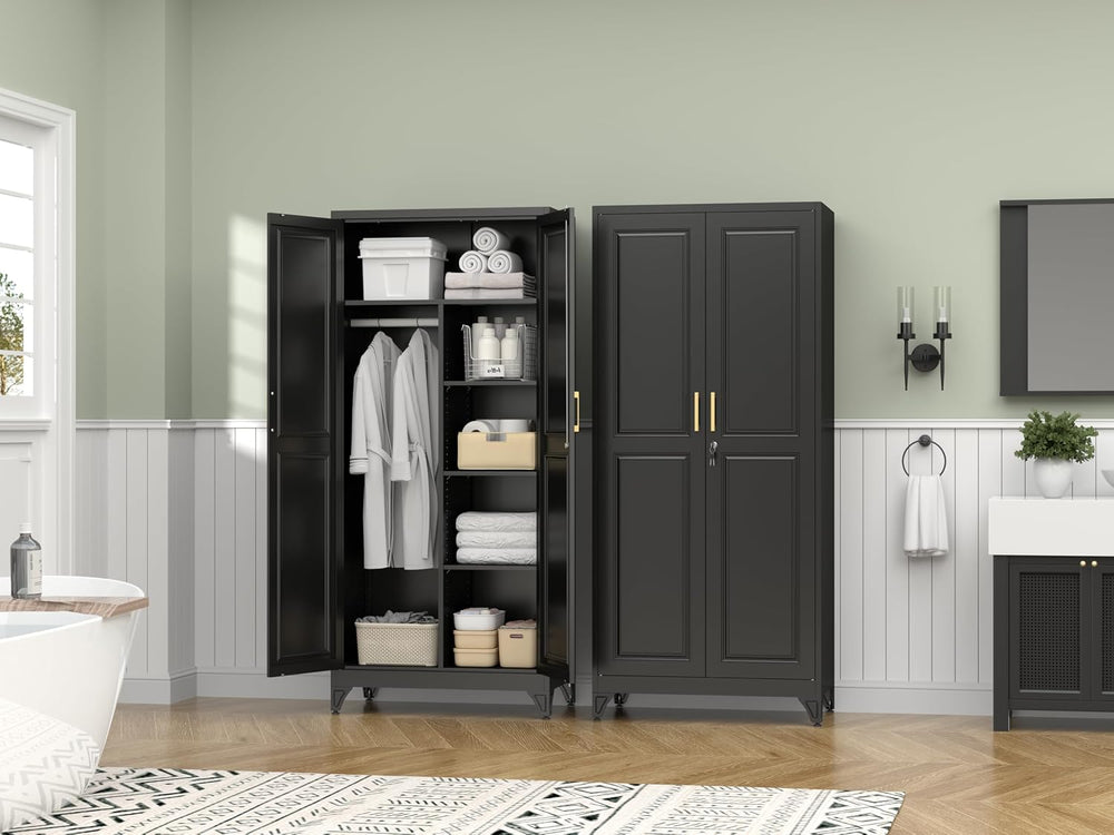 Polup 71" Tall Metal Armoire Wardrobe Closet with Lock
