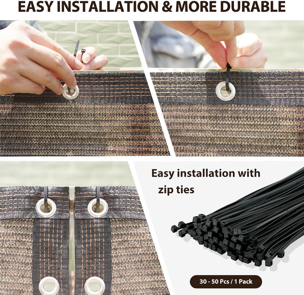 4×50FT Heavy Duty Fence Privacy Screen, 180GSM, 90% Block, Include Zip Ties