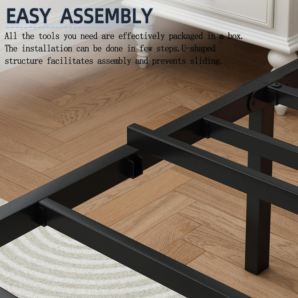 Twin Bed Frames with Headboard and Footboard, 14 Inch Metal Platform Twin Siz...