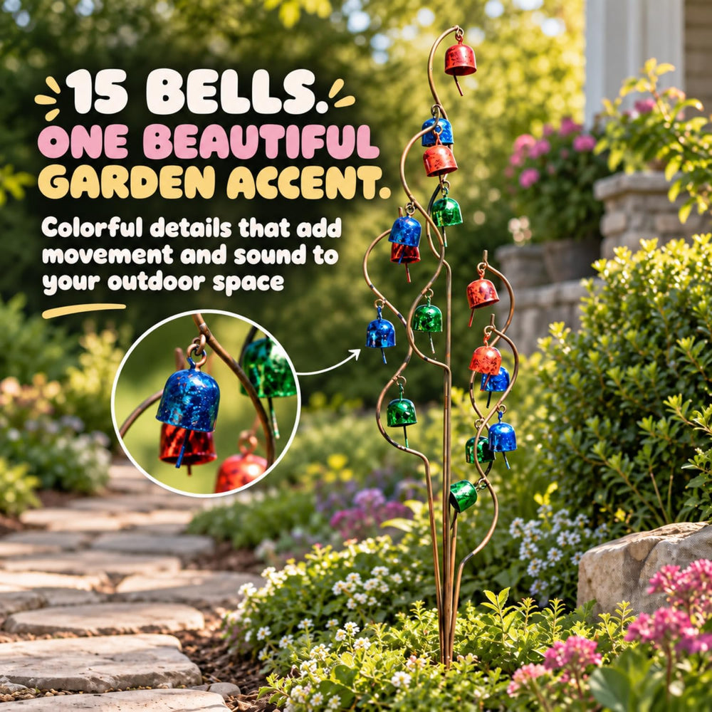 Happy Gardens Bell Spiral Garden Stake Multicolor, 48-Inch