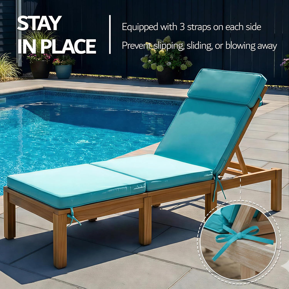 80 x 26 Inch Outdoor Chaise Lounge Cushions Set of 2 - Removable Cover, 4-Sec...