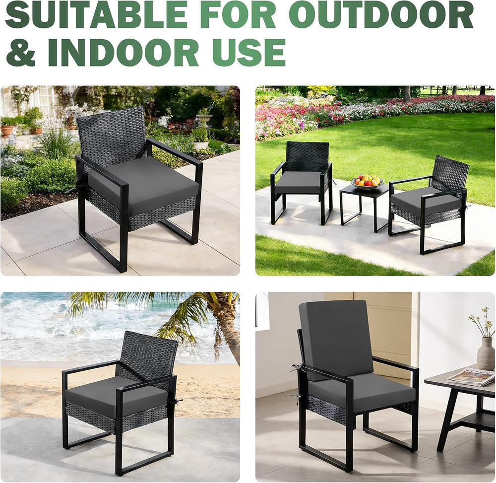 Outdoor Chair Cushions Set of 2, 22x22x3 Inch Waterproof & Fade Resistant...