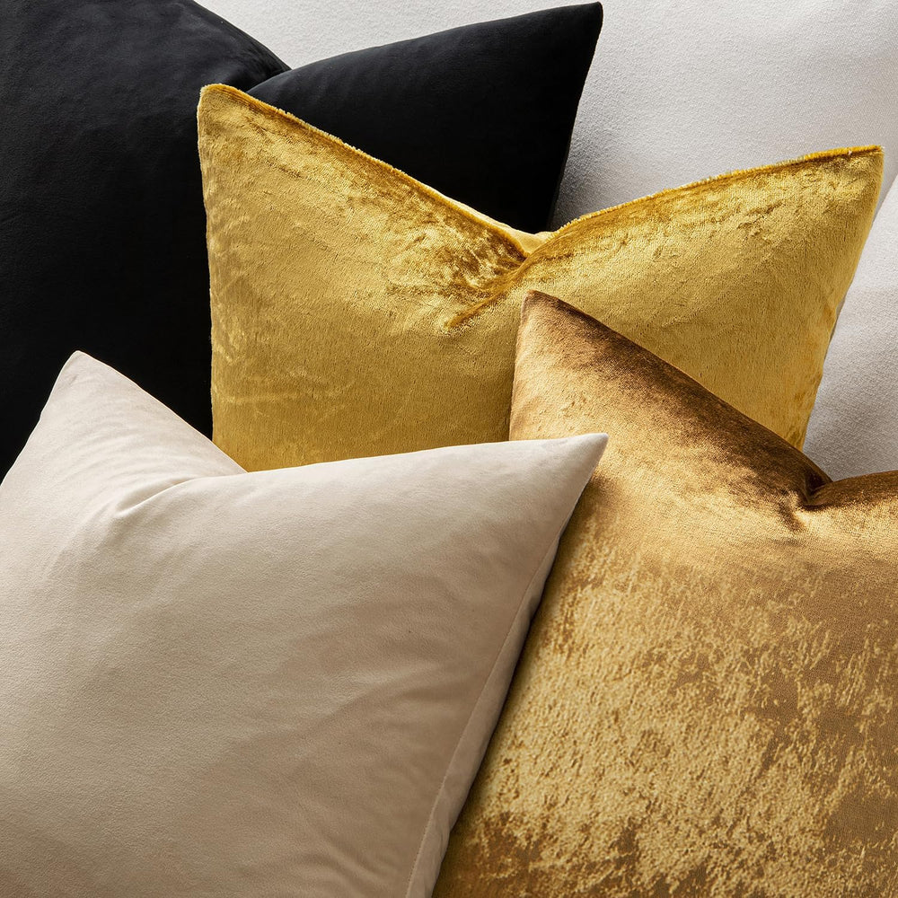 MIULEE 26x26 Inch Pack of 2 Euro Velvet Throw Pillow Covers Dark Gold
