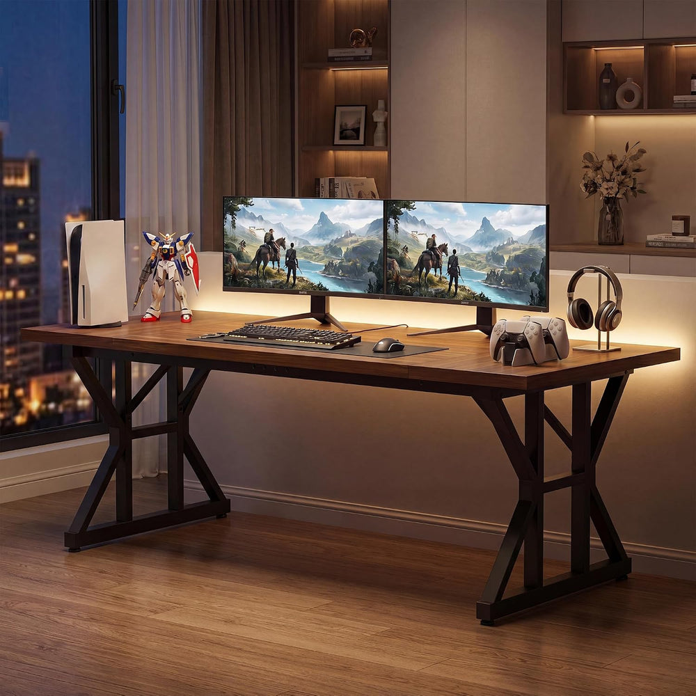 YOUDENOVA 71 Inch Executive Desk, Large Computer Office Desk Workstation with...