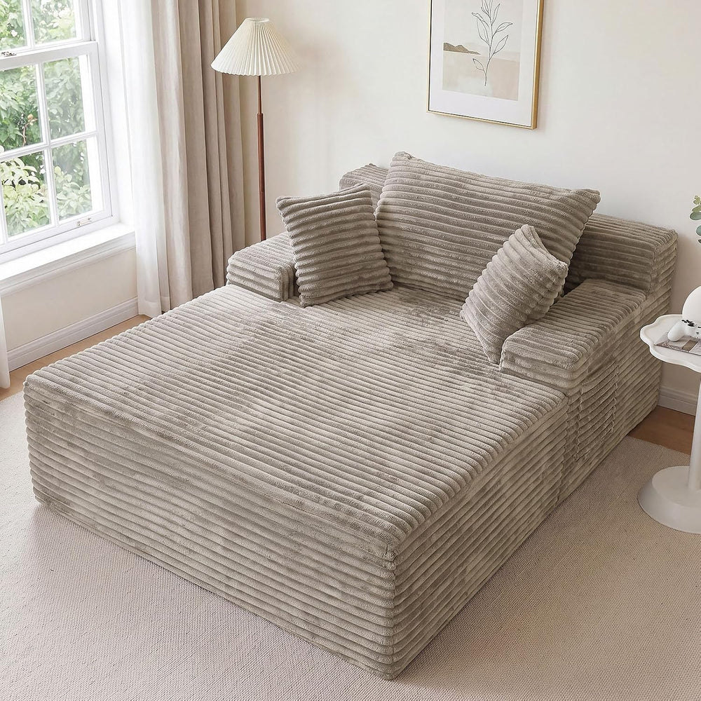 65" Oversized Boneless Chaise Lounge Chair, Cloud Reading Chair