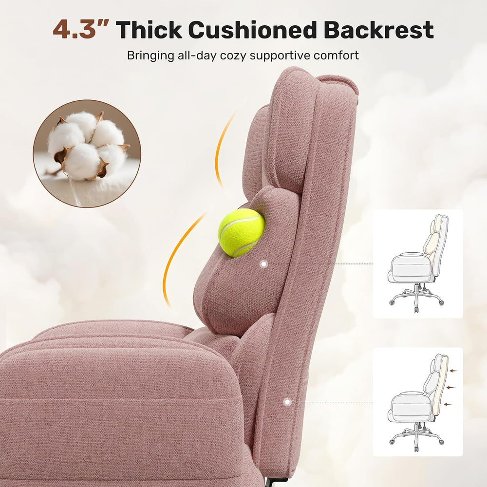 Big and Tall Office Chair, Flip Armrests with Side Pockets, Comfy Criss Cross...