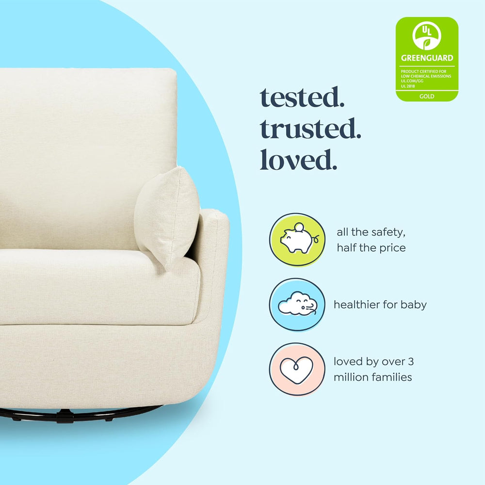 Davinci Juno Swivel Glider, GREENGUARD Gold Certified, Vanilla