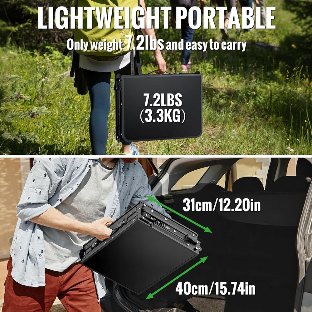 GARLLEN Folding Camping Table 34.2"Lx15.7"W 3 Adjustable Height Tru...