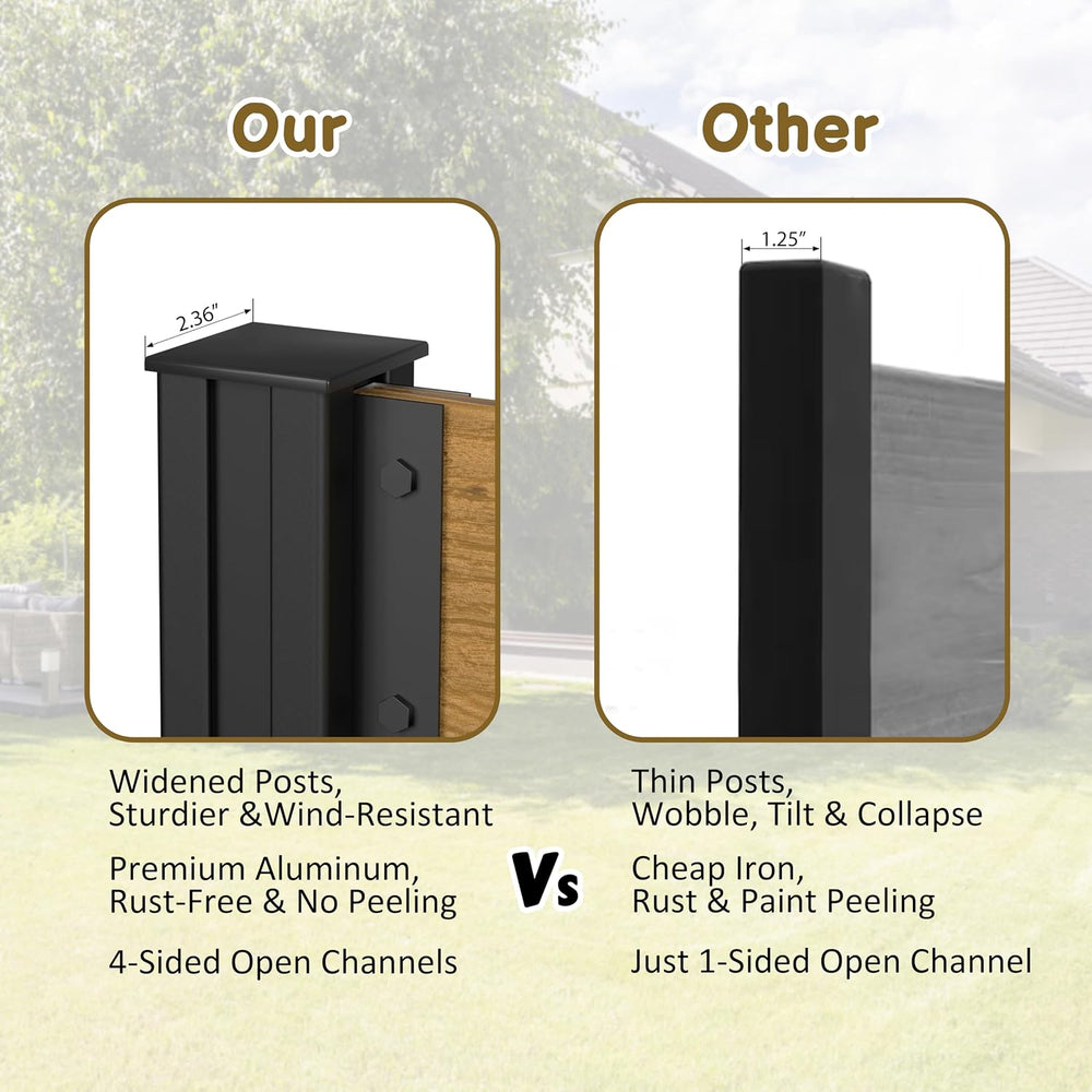 MUPATER 49'' H×78'' W Outdoor Fence Privacy Screen, No Dig Wo...
