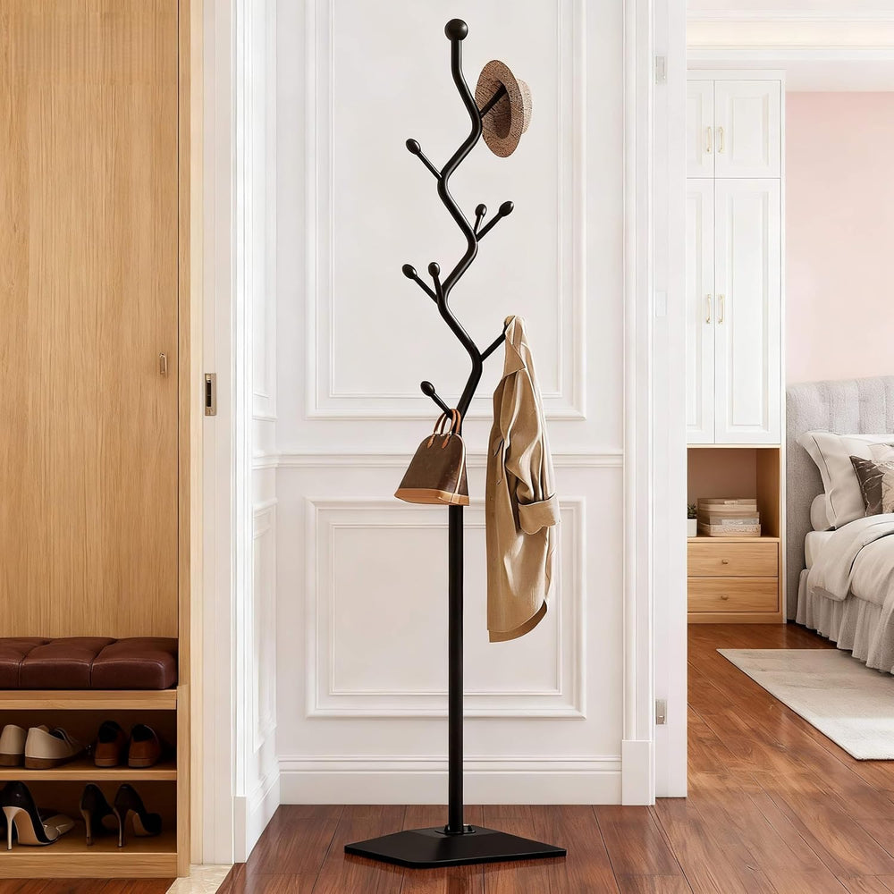 8-Hook Metal 68.8in Freestanding Coat Rack Stand, Coat Tree