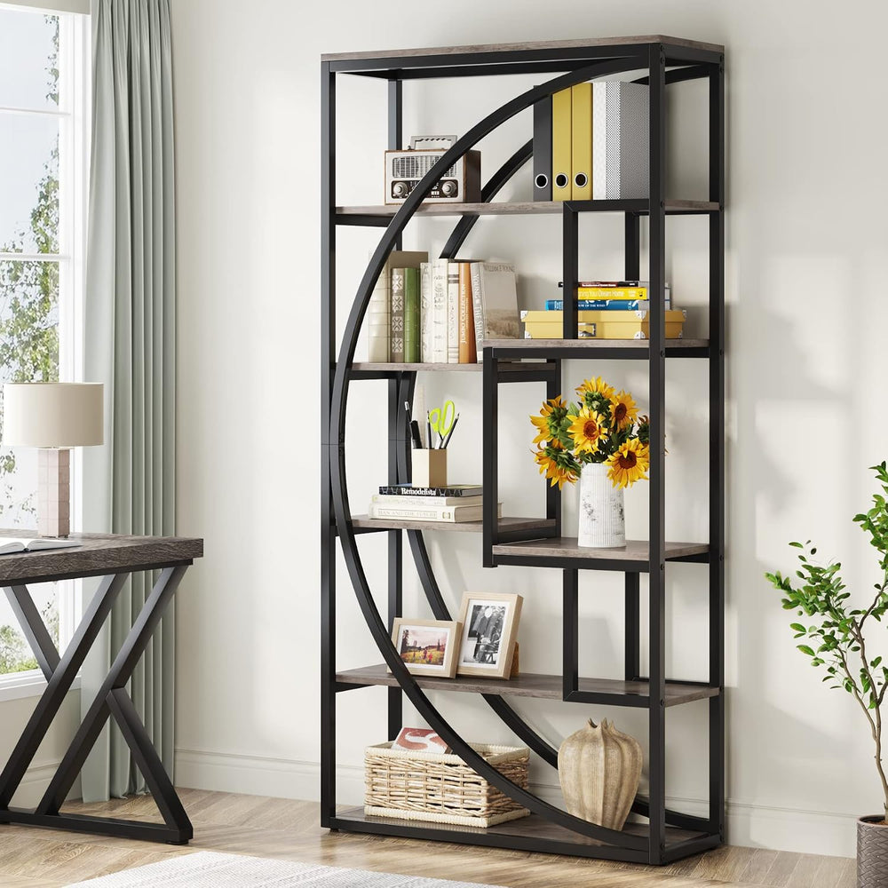 Tribesigns Bookshelf, Industrial 5-Tier Etagere Bookcase, 70.8 inch Tall Book...