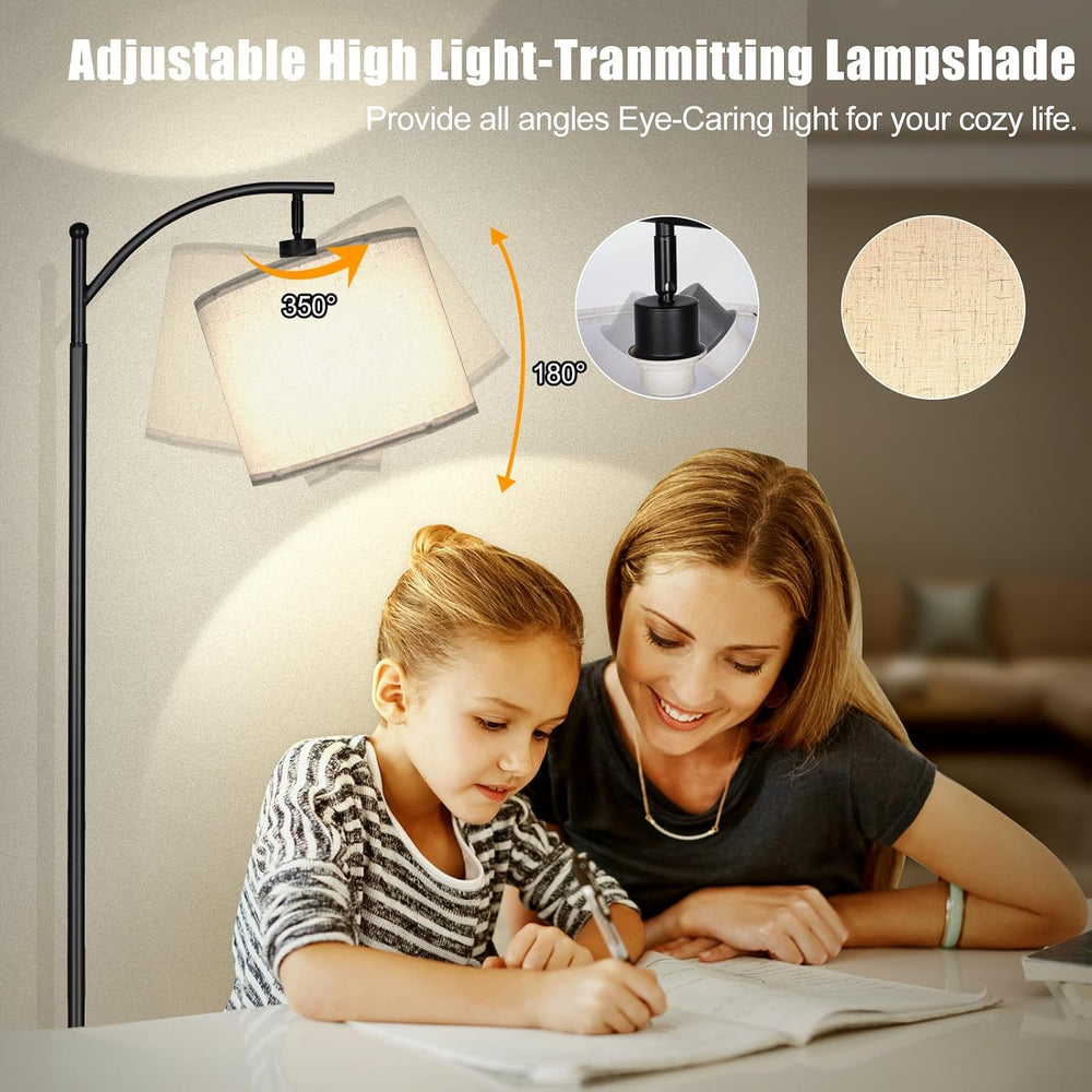 mukuxin LED Floor Lamps for Living Room, 12W 1200LM Modern Arc Floor Lamp wit...