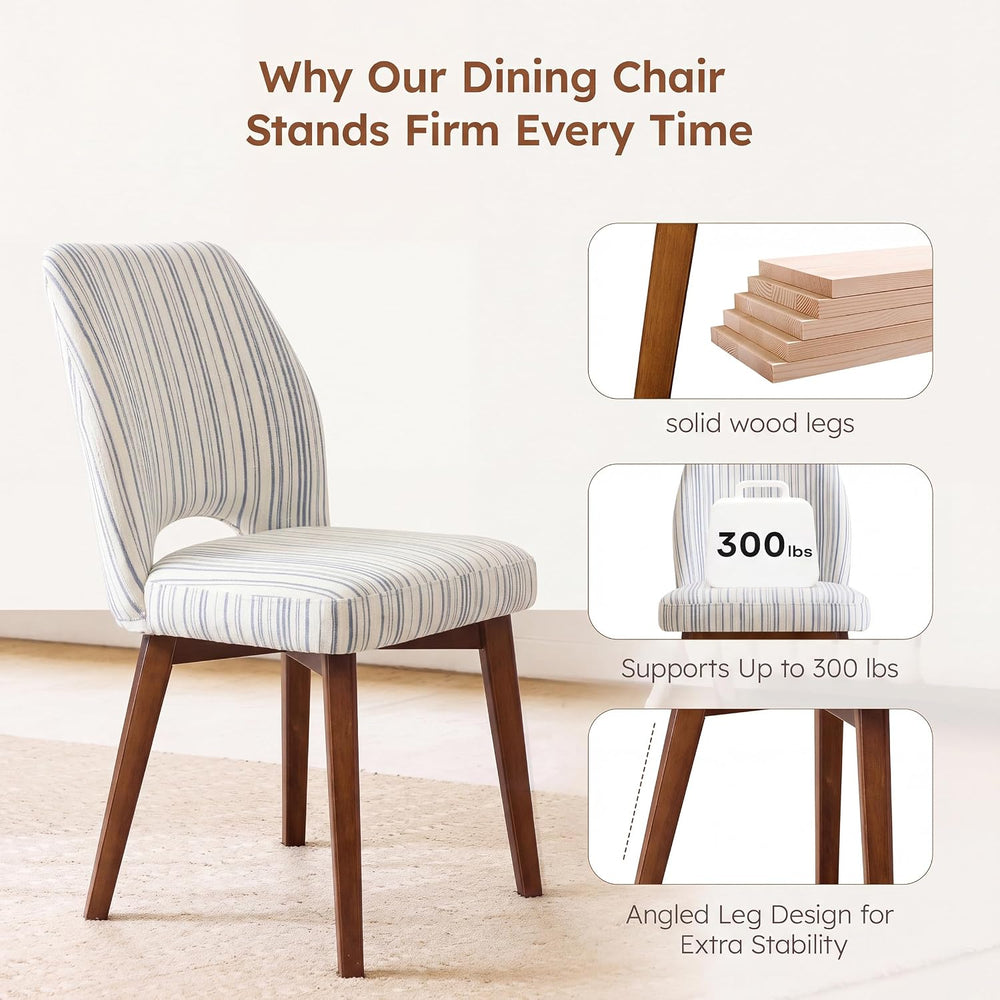 Dining Chairs Set of 4, Upholstered Kitchen Chairs, Striped
